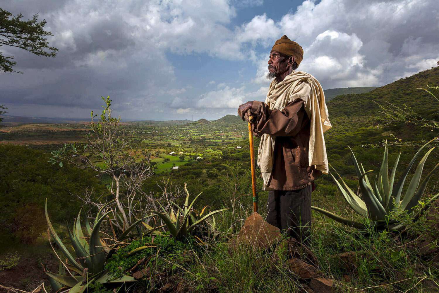 Brent Stirton : un paysan gardien du vivant en Ethiopie lutte contre la désertification.