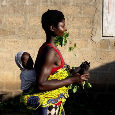 Lauréates du programme Terre de Femmes menant des actions de reforestation soutenues par la Fondation Yves Rocher