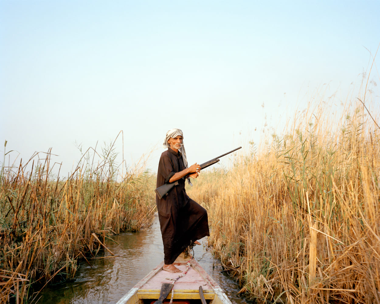 Abu Haider is hunting inside the Central Marsh. In 2016, the marshes were placed on UNESCO's list of world heritage sites. But the region's unique biosphere, its ancestral culture and its economic balance, which rests on fishing, buffalo farming and the cutting and gathering of reeds, are once again in danger of disappearing. Iraq