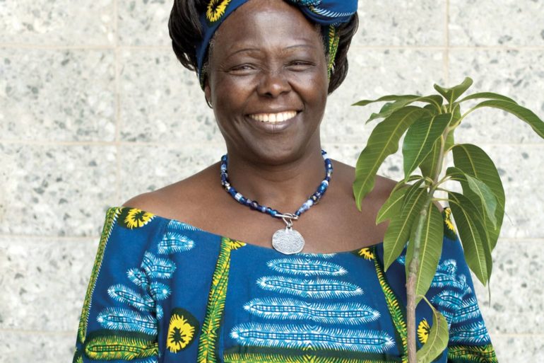 Wangari Maathai prix Nobel de la paix et marraine de la campagne Plant for the planet de l’ONU